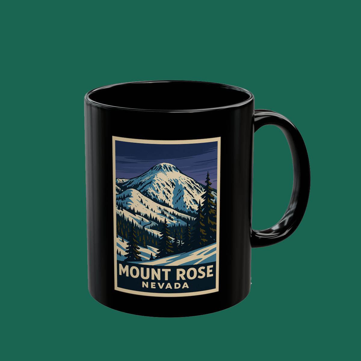 Mount Rose Nevada Mountain Mug — Vintage Ski Lodge Coffee Cup