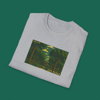 City Plaza T-Shirt - Chico, California Vintage Design