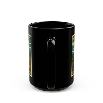 Monkey Face Chico California Coffee Mug — Vintage National Park Style Black Ceramic