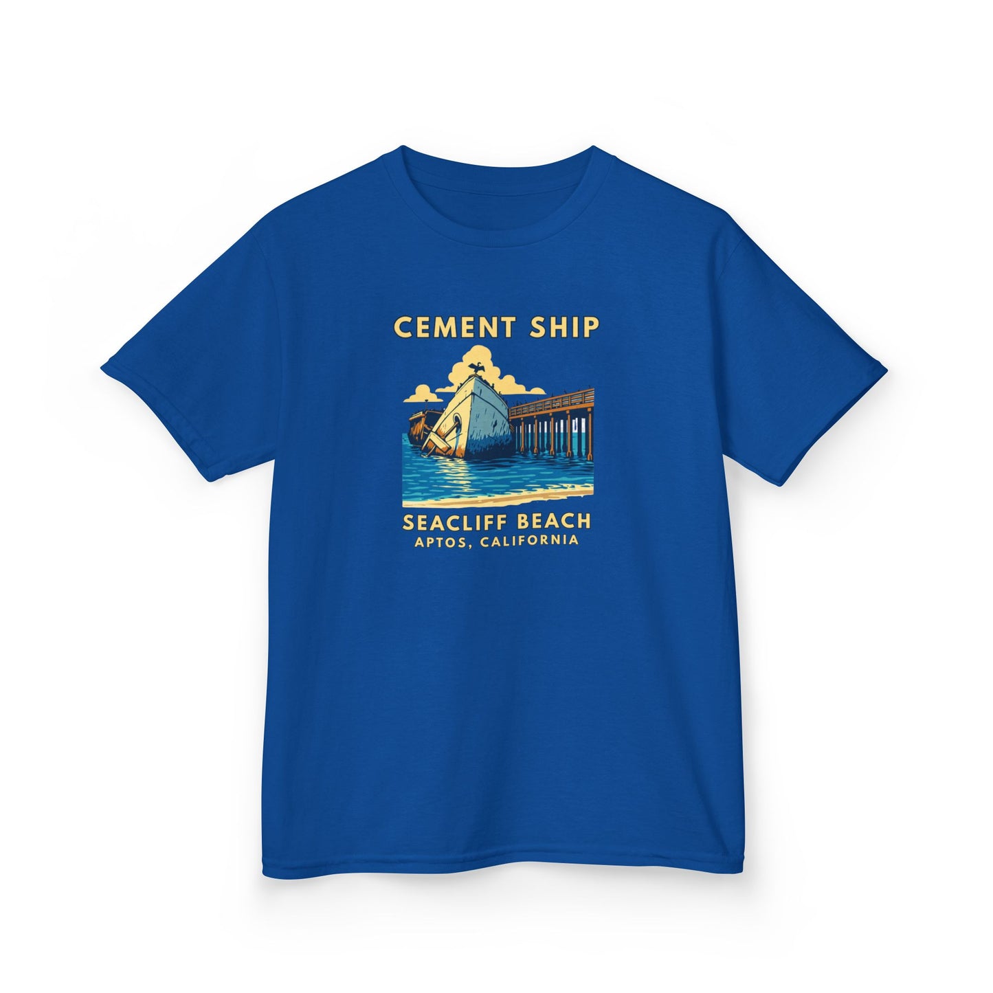 Kids Tee - 'Cement Ship' Seacliff Beach Vintage Surf Kid Shirt (Aptos, California)