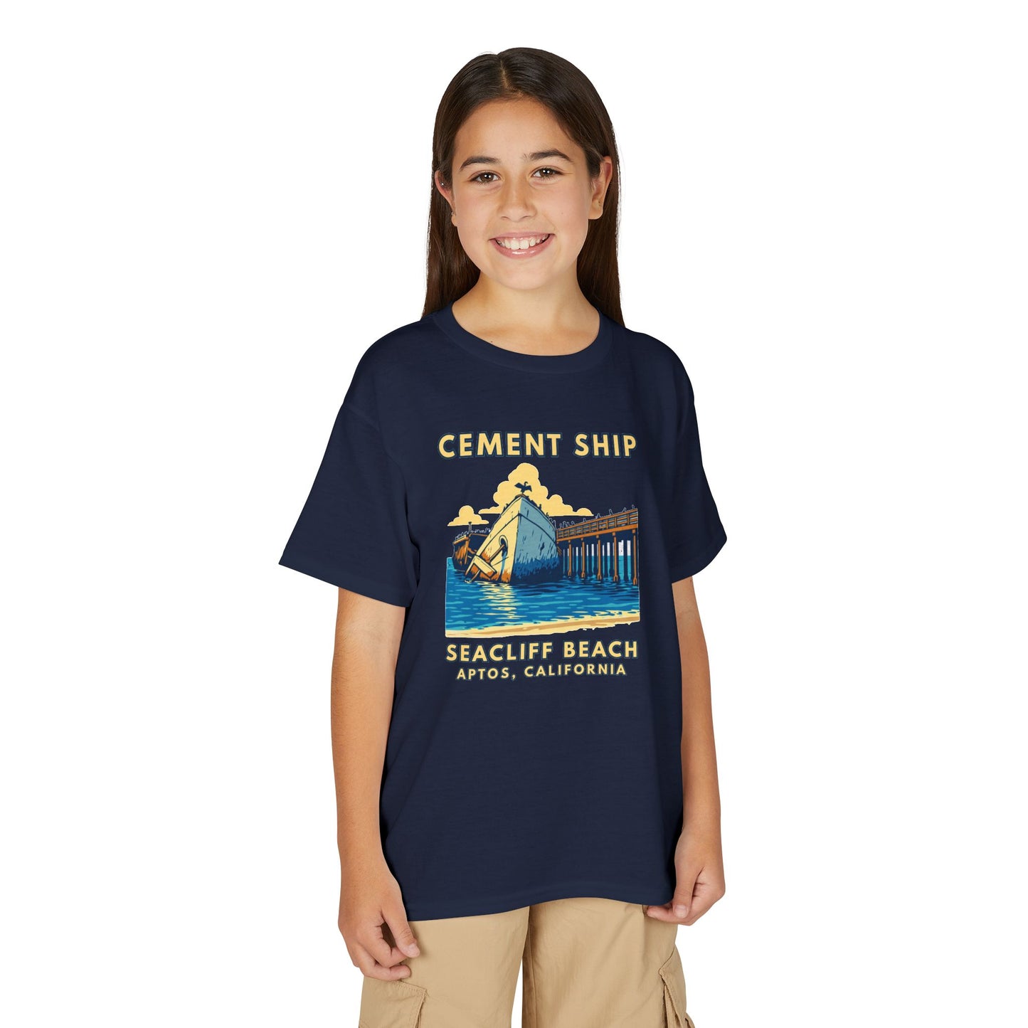 Cement Ship Seacliff Beach Youth T-Shirt – Aptos, California Vintage Surf Tee