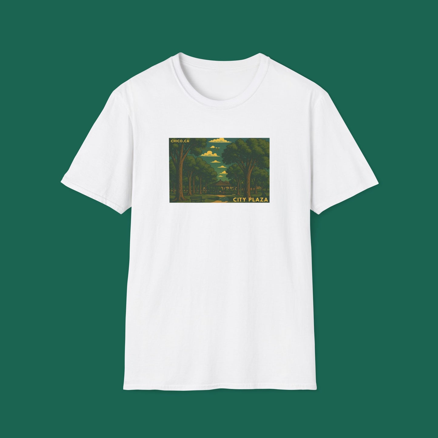 City Plaza T-Shirt - Chico, California Vintage Design