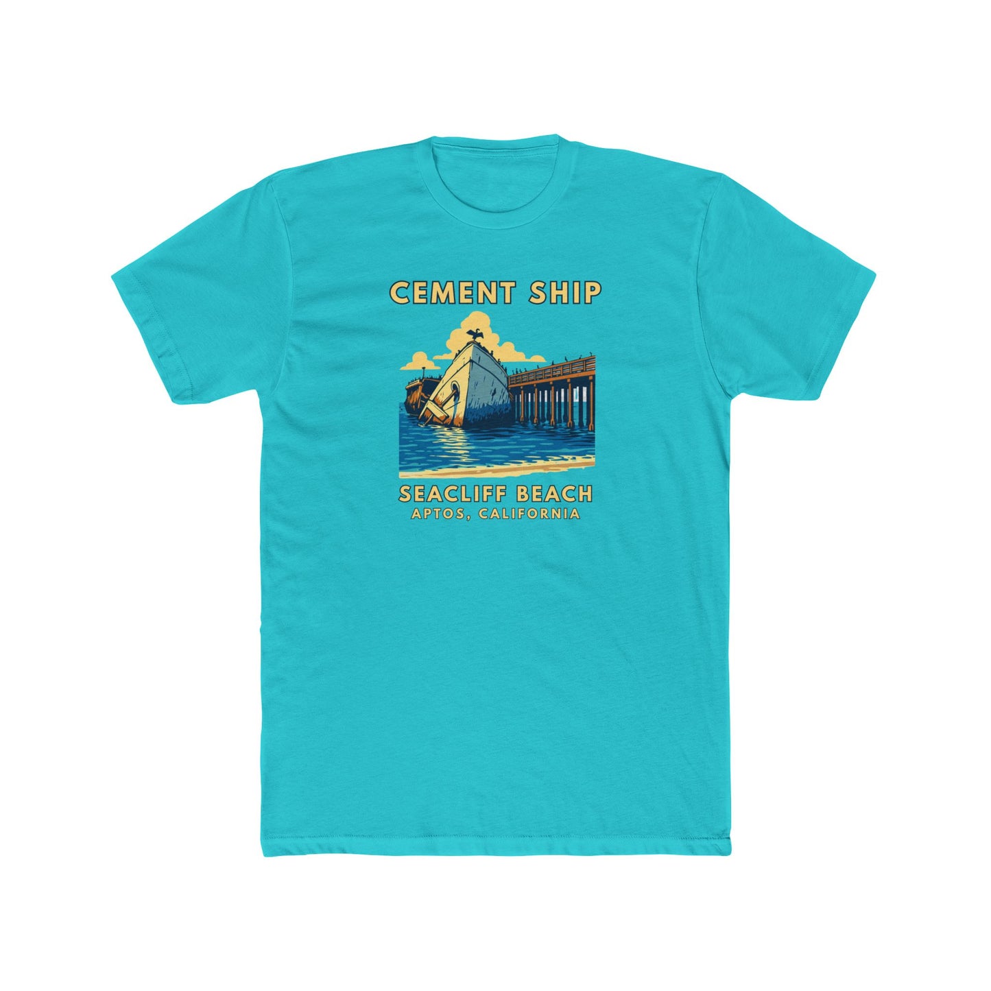 Cement Ship Vintage Beach T‑Shirt — Beachcliff Beach, Aptos, California Graphic Tee