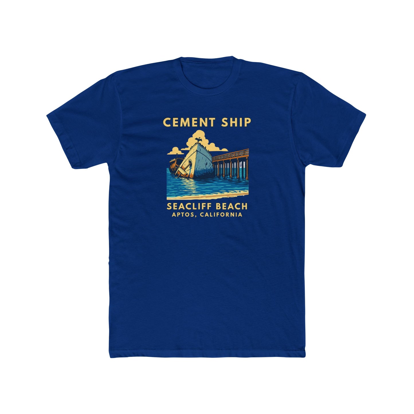 Cement Ship Vintage Beach T‑Shirt — Beachcliff Beach, Aptos, California Graphic Tee