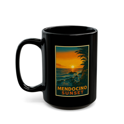 Mendocino Sunset Mug – Vintage Coastal Sunset Coffee Cup (11oz & 15oz)