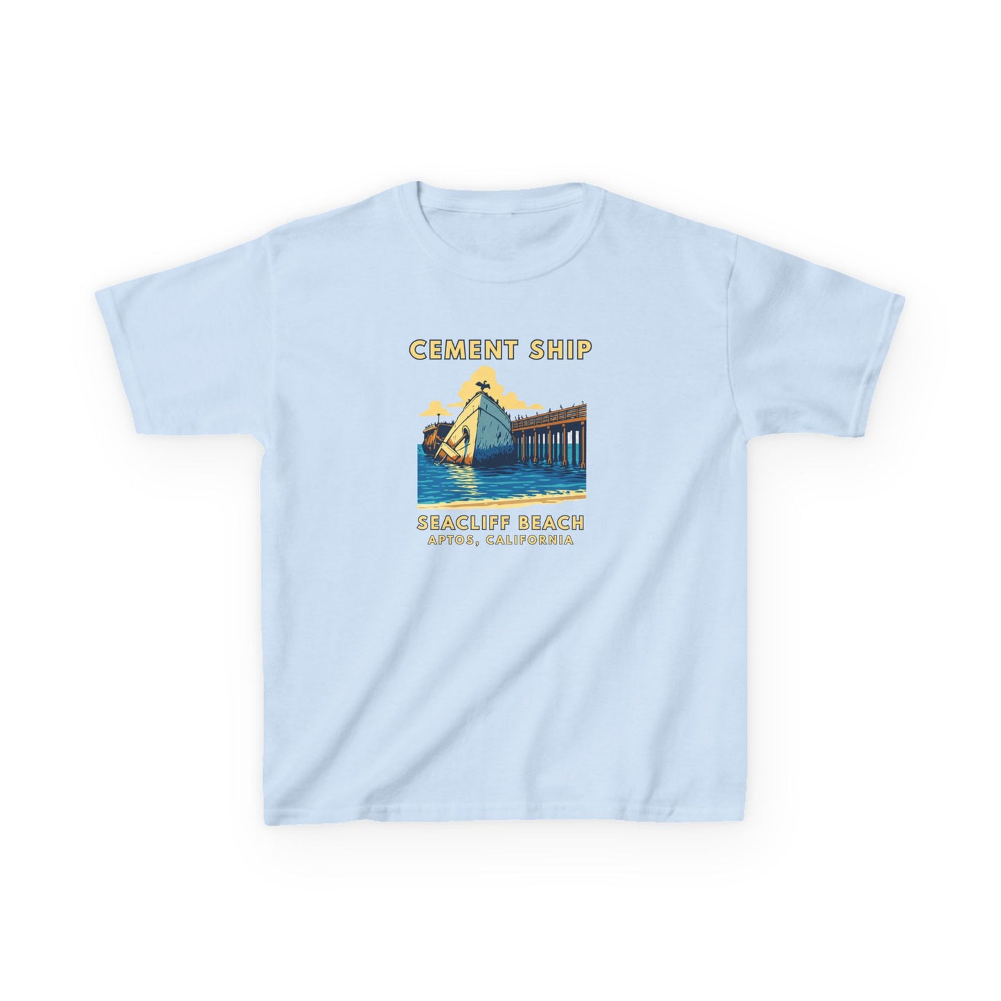 Kids Tee - 'Cement Ship' Seacliff Beach Vintage Surf Kid Shirt (Aptos, California)