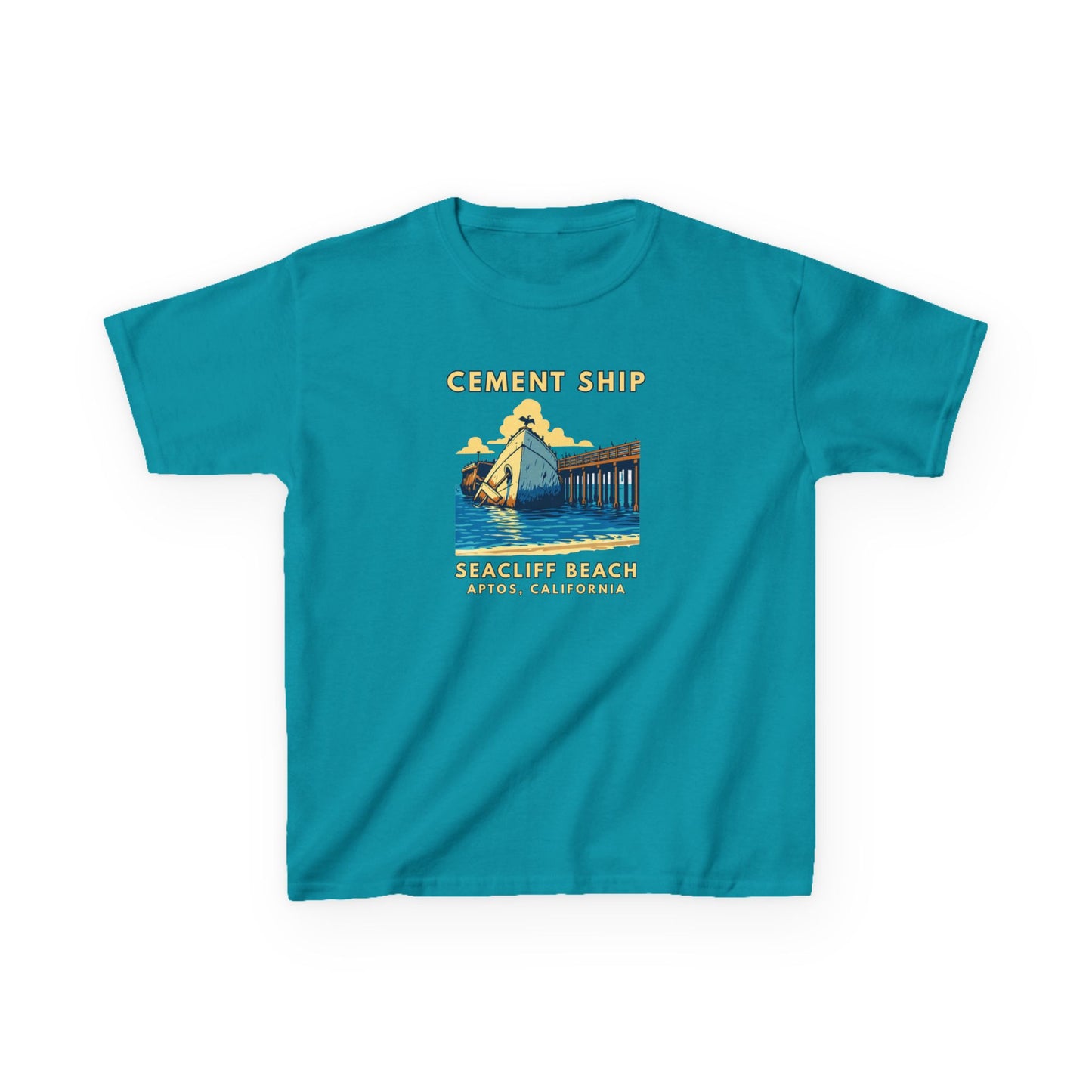 Kids Tee - 'Cement Ship' Seacliff Beach Vintage Surf Kid Shirt (Aptos, California)