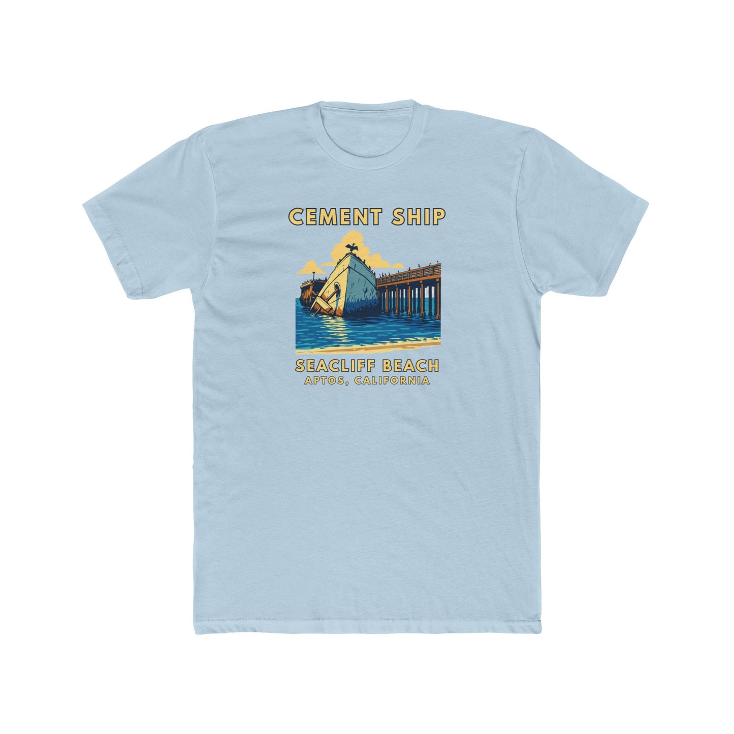 Cement Ship Vintage Beach T‑Shirt — Beachcliff Beach, Aptos, California Graphic Tee