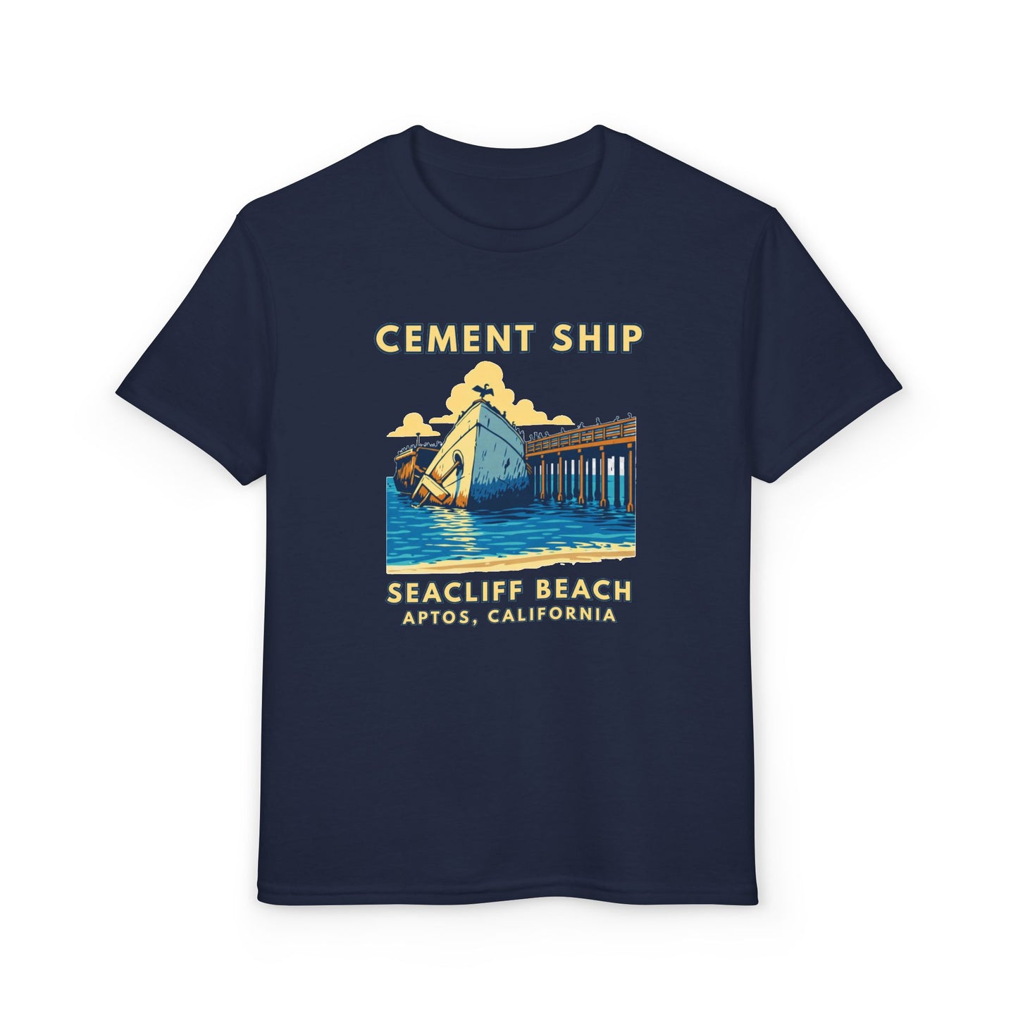 Cement Ship Seacliff Beach Youth T-Shirt – Aptos, California Vintage Surf Tee