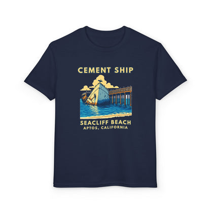 Cement Ship Seacliff Beach Youth T-Shirt – Aptos, California Vintage Surf Tee