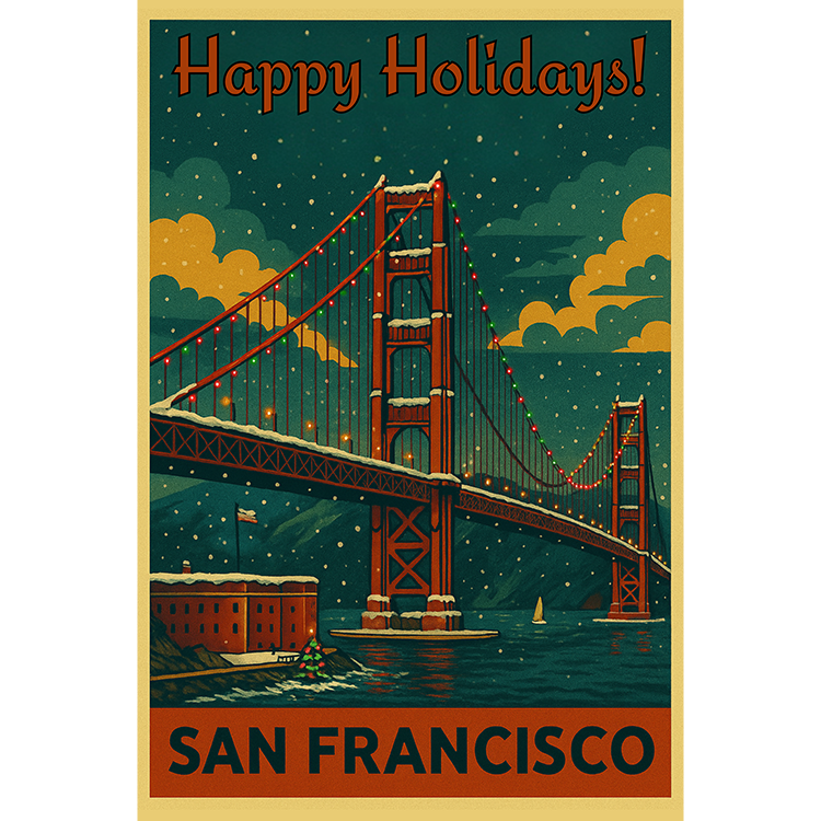 Golden Gate Dusted with Snow #188