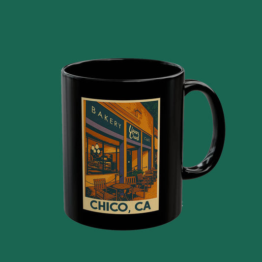 Chico CA Vintage Bakery Cafe Black Coffee Mug (11oz/15oz)