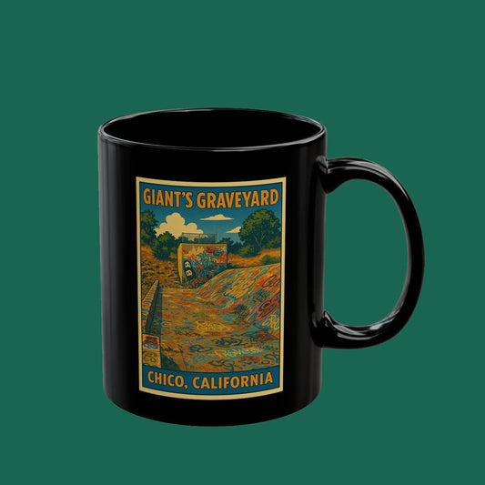 Chico, California 'Giant's Graveyard' Vintage Travel Mug (Black)