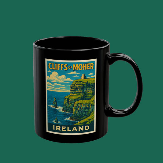 Cliffs of Moher Ireland Travel Poster Coffee Mug
