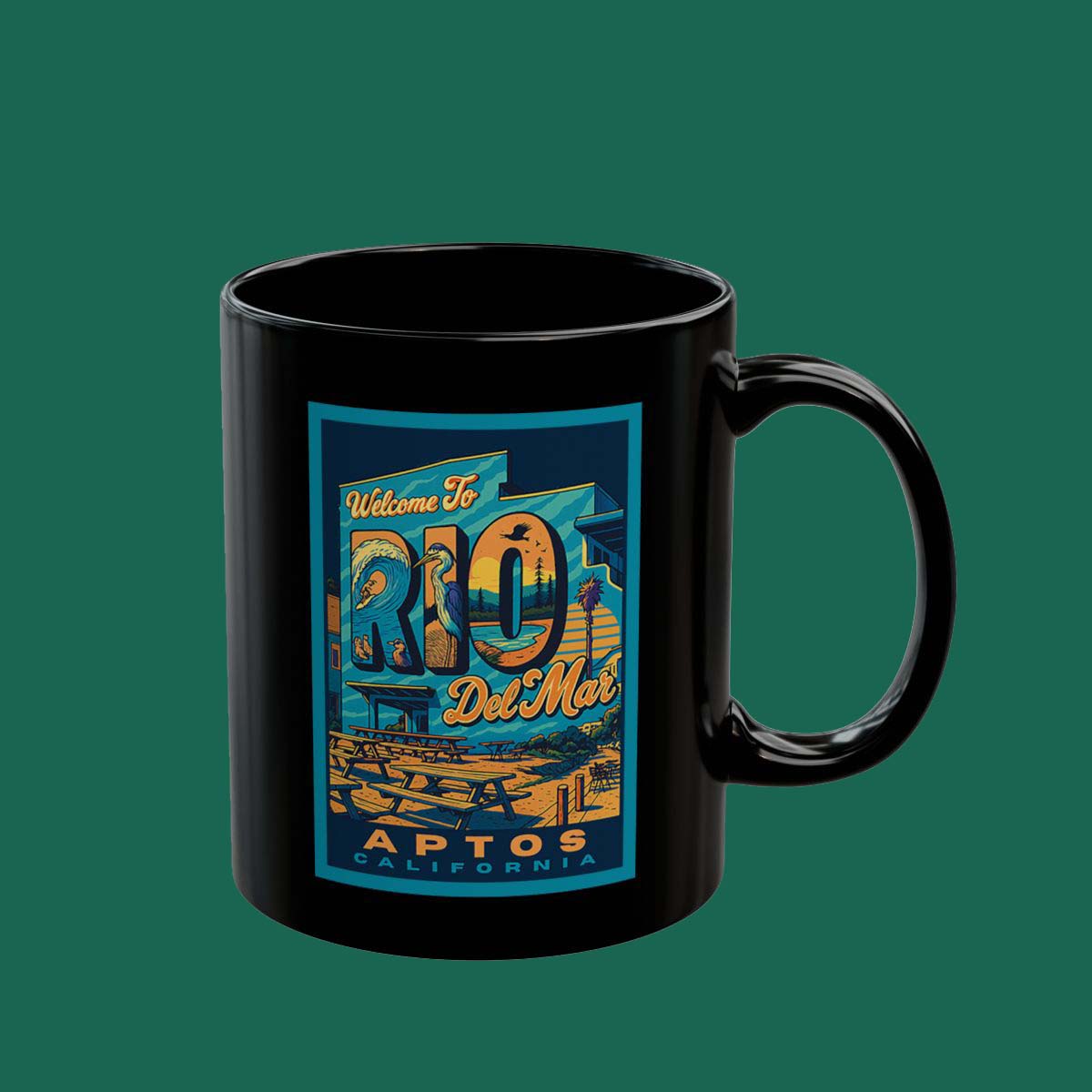 Welcome to Rio Del Mar Coffee Mug — Aptos California Retro Beach Vintage