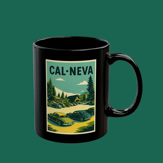 Cal-Neva Vintage Travel Mug — Retro Lakehouse Coffee Cup (Black 11oz/15oz)