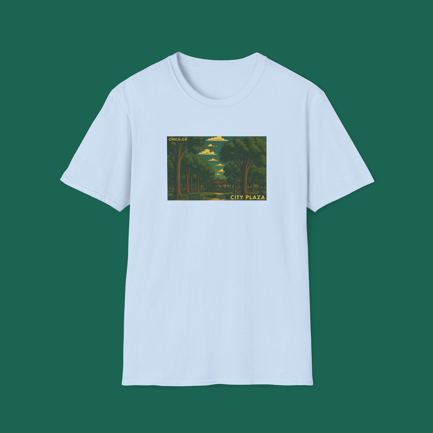 City Plaza T-Shirt - Chico, California Vintage Design