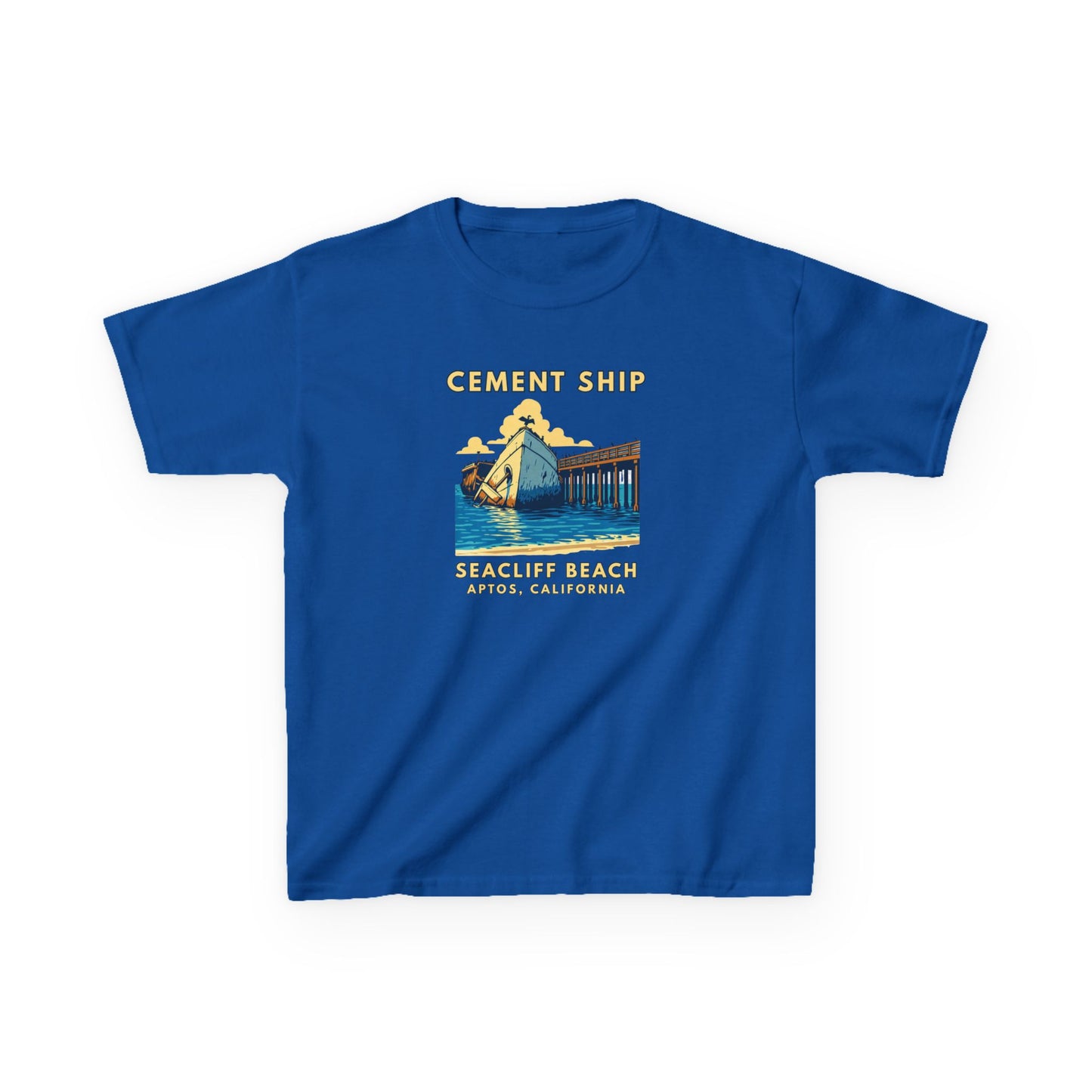 Kids Tee - 'Cement Ship' Seacliff Beach Vintage Surf Kid Shirt (Aptos, California)