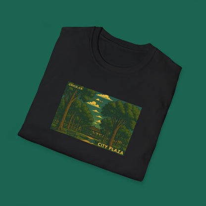 City Plaza T-Shirt - Chico, California Vintage Design