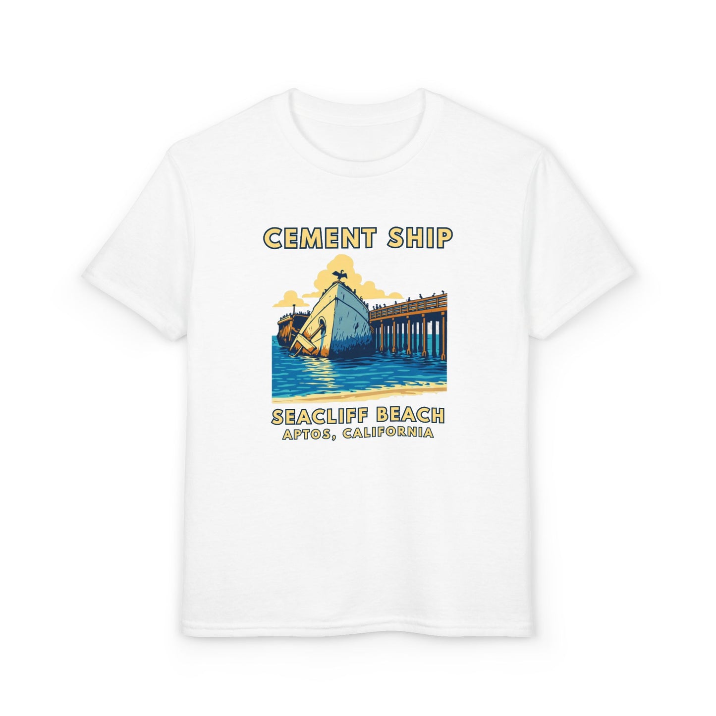 Cement Ship Seacliff Beach Youth T-Shirt – Aptos, California Vintage Surf Tee