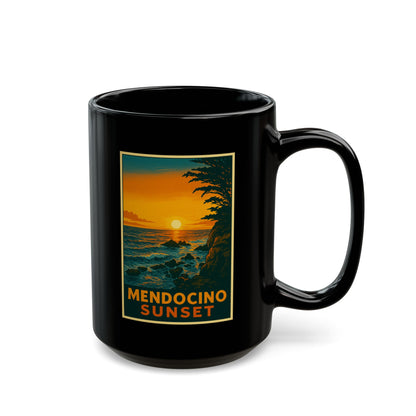 Mendocino Sunset Mug – Vintage Coastal Sunset Coffee Cup (11oz & 15oz)