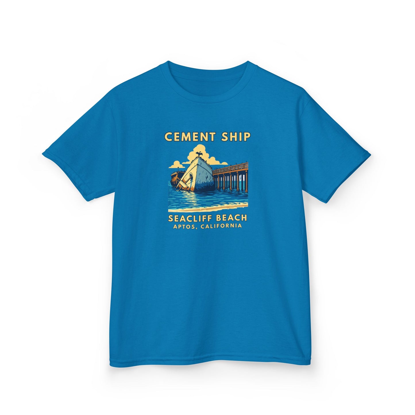 Kids Tee - 'Cement Ship' Seacliff Beach Vintage Surf Kid Shirt (Aptos, California)