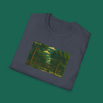 City Plaza T-Shirt - Chico, California Vintage Design