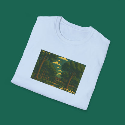 City Plaza T-Shirt - Chico, California Vintage Design