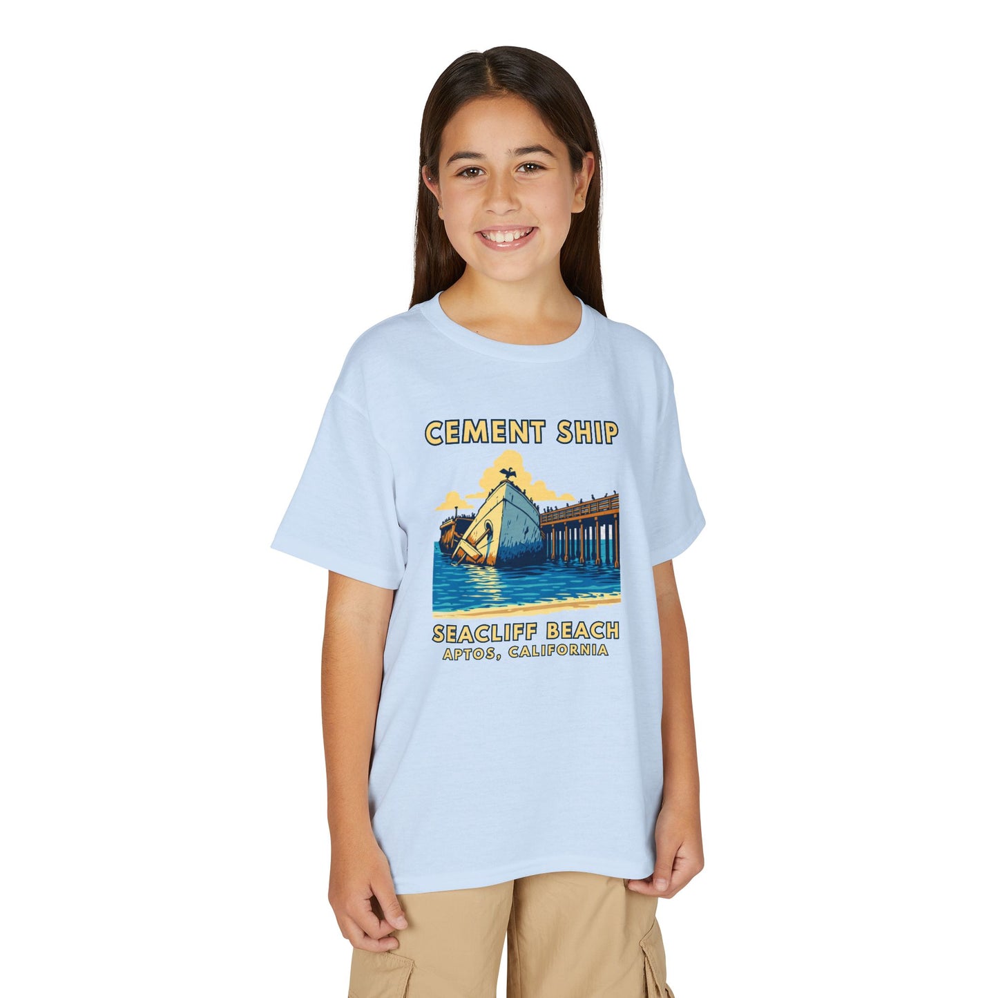 Cement Ship Seacliff Beach Youth T-Shirt – Aptos, California Vintage Surf Tee