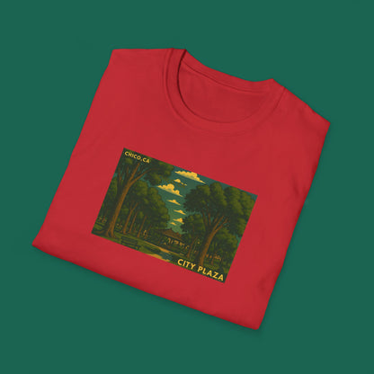 City Plaza T-Shirt - Chico, California Vintage Design