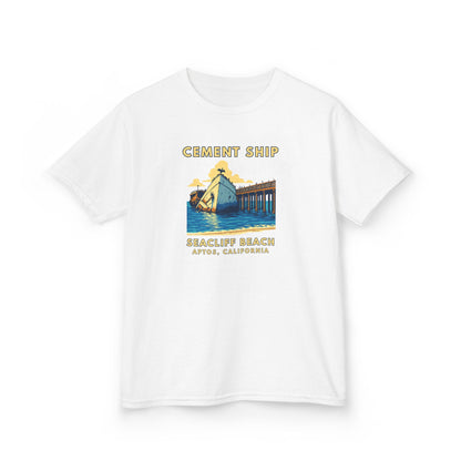 Kids Tee - 'Cement Ship' Seacliff Beach Vintage Surf Kid Shirt (Aptos, California)