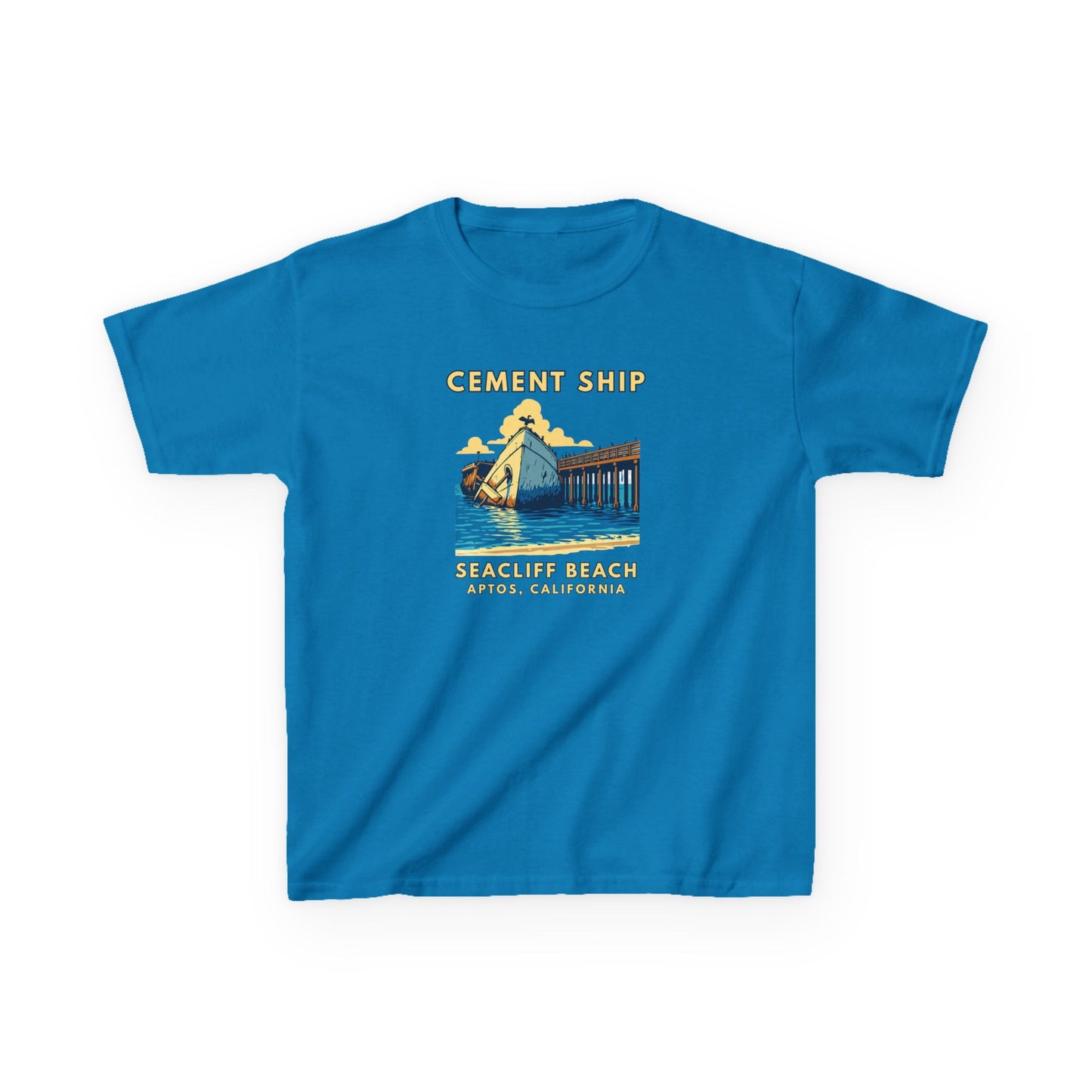 Kids Tee - 'Cement Ship' Seacliff Beach Vintage Surf Kid Shirt (Aptos, California)